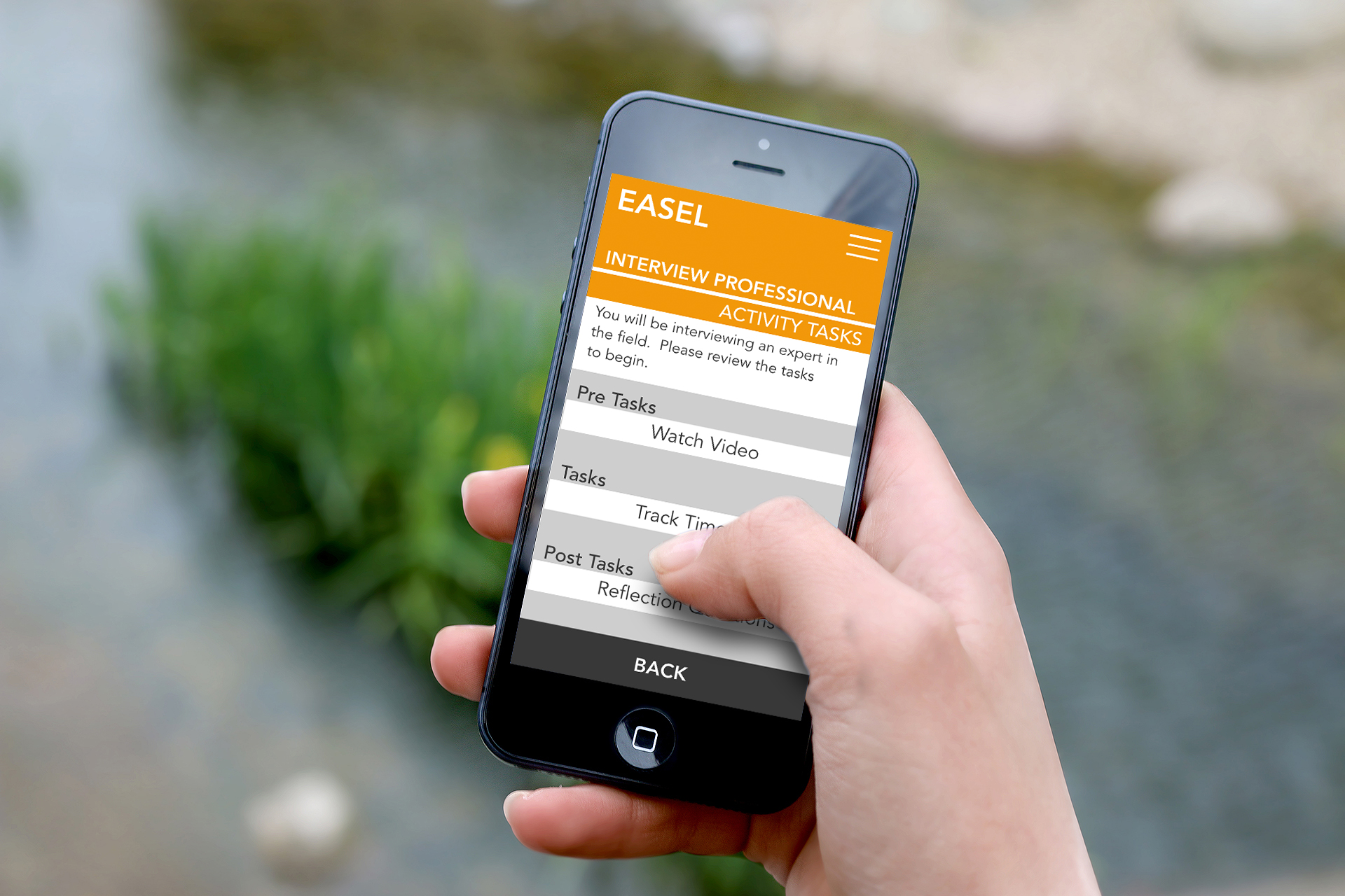 Photo of EASEL mobile screen